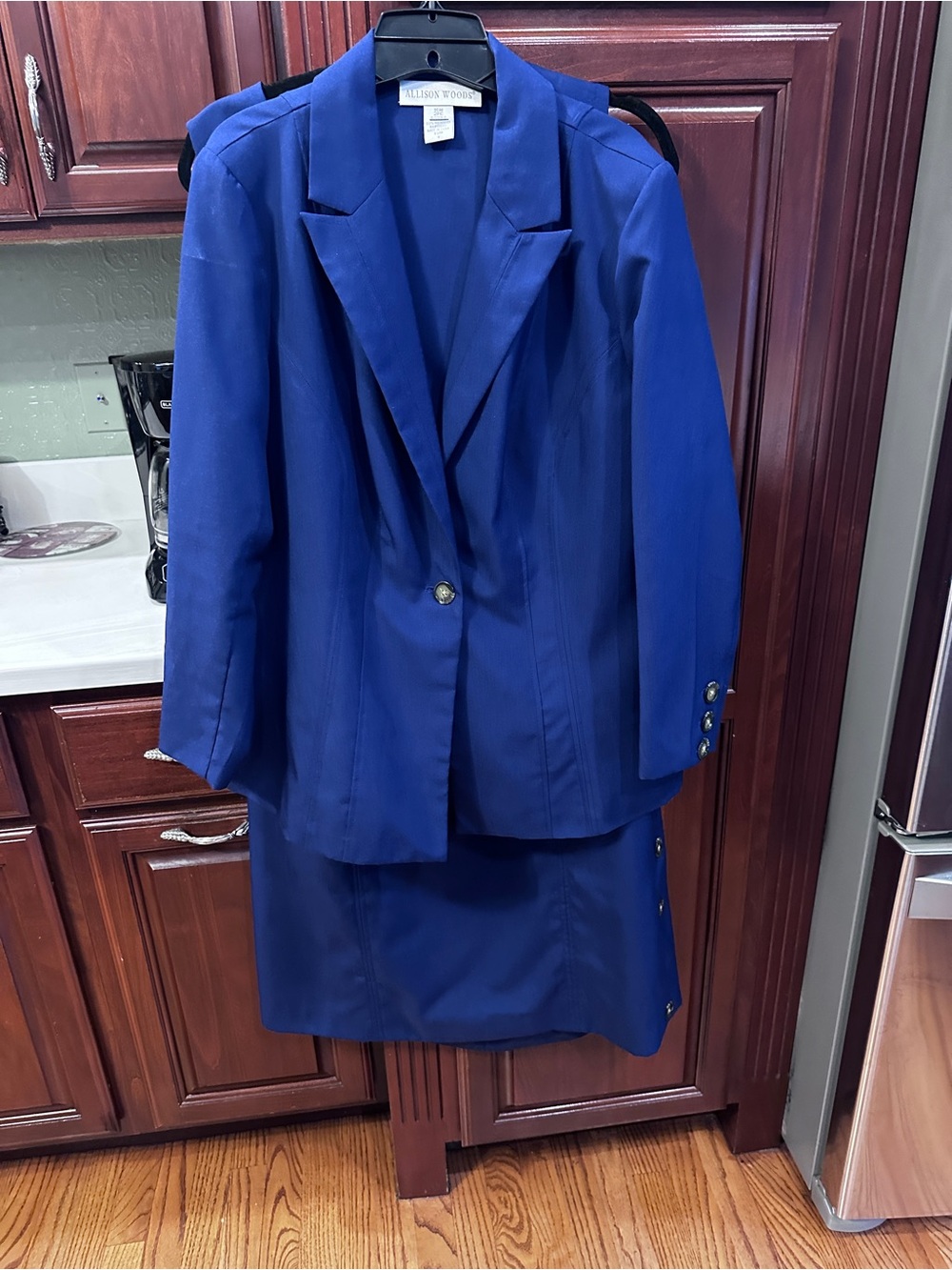 Women's Allison Woods Royal Blue Two-Piece Suit Jacket & Skirt